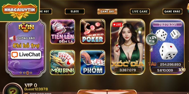 Kho game bài Iwinclub đa dạng hấp dẫn